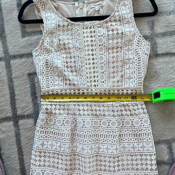 Soieblu Ivory Crochet Lace Sleeveless Midi Dress Size Small - Picture 5 of 7